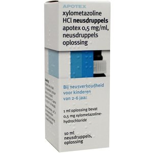 Xylometazoline HCI 0.5 mg druppels (10ml)