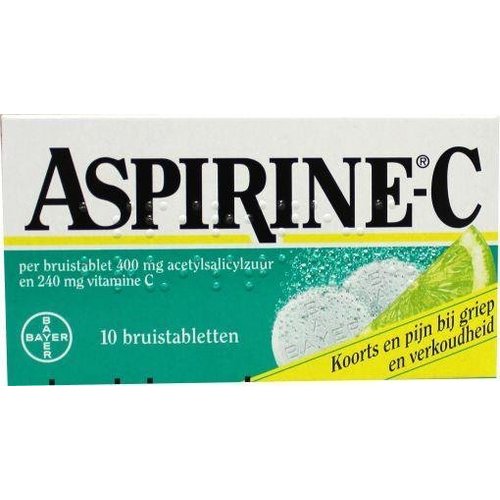 Aspirine Acetylsalicylzuur + vitamine C (10brt)