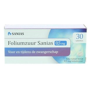Sanias Foliumzuur 0.5 mg (30tb)