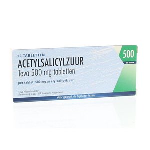 Teva Acetylsalicylzuur 500 mg (20tb)