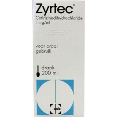 Zyrtec Cetirizine 1 mg/ml Hooikoorts/Allergie (200ml)
