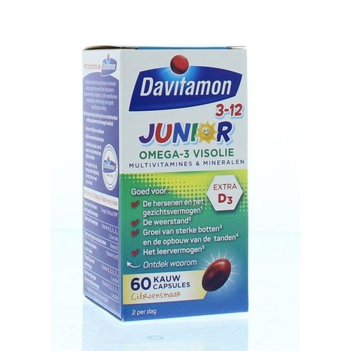 Davitamon Junior 3+ omega 3 visolie (60ca)