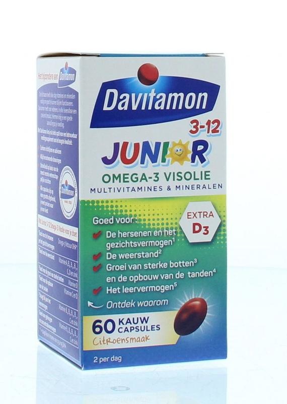 boksen China Traditie Davitamon Junior 3+ omega 3 visolie (60ca) - BEAUTYMEDS.NL