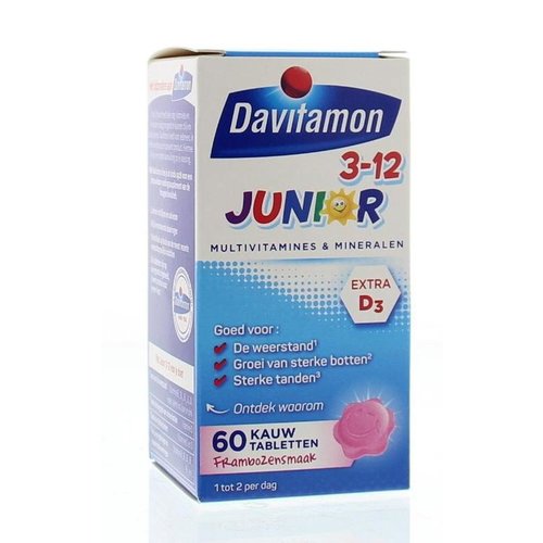 Davitamon Junior 3+ framboos (60kt)