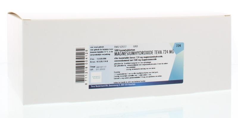 TEVA Magnesiumhydroxide 724mg (Beautymeds.nl)