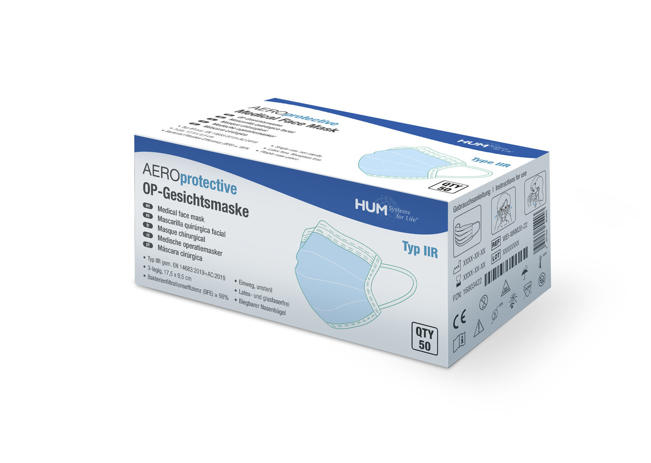 HUM Caja de 50 mascarillas quirúrgicas