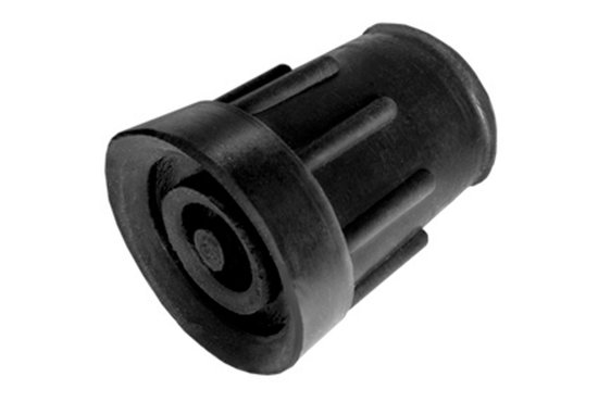 Scootmobielaanhuis Anti-slip dop 19 mm, diameter 30 mm, hoogte 40 mm Zwart reliëf  ( Per stuk )