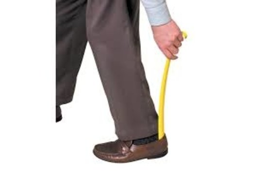 Able2 Schoenlepel plastic met haak - geel