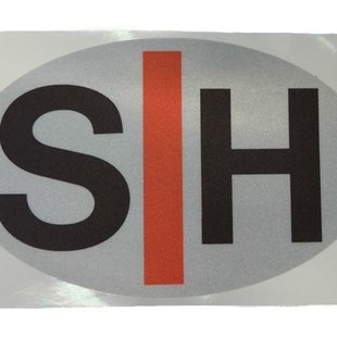 Sticker slechthorend wit/rood