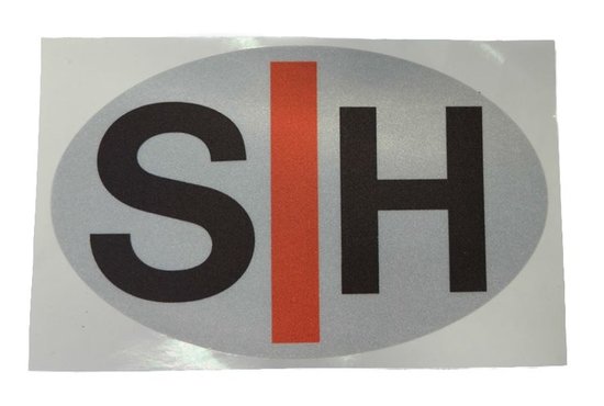 Sticker slechthorend wit/rood