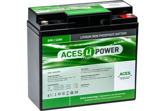 ACES LITHIUM LIFEPO4 scootmobiel accu 12AH (24V)