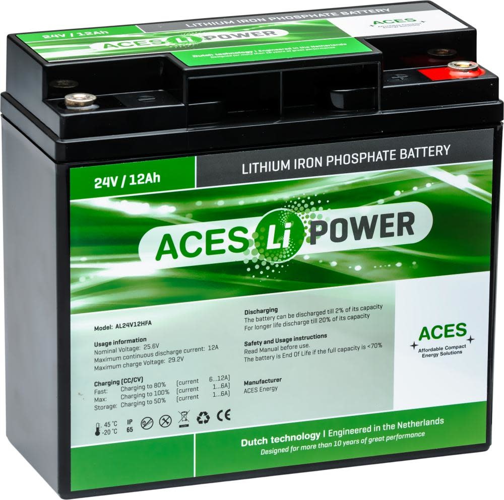 ACES LITHIUM LIFEPO4 scootmobiel accu 12AH (24V) afbeelding