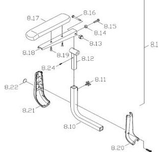 Armleuning RECHTS Entice 3 / Galaxy plus (Nr.8.1) - Tweedehands