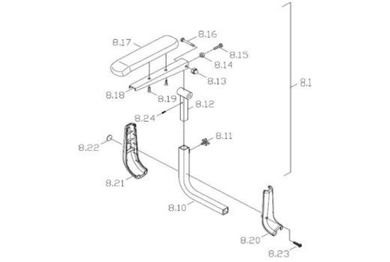 Excel Armleuning RECHTS Entice 3 / Galaxy plus (Nr.8.1) - Tweedehands