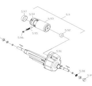 Transaxle ass’y, M405X-10 (incl. motor) revisie Galaxy Plus  - Tweedehands