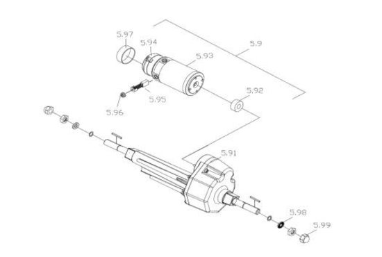Excel Transaxle ass’y, M405X-10 (incl. motor) revisie Galaxy Plus  - Tweedehands