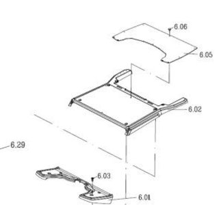 Voetplateau / Bodemplaat / Treeplank grijs achterzijde (Nr.6.02) Galaxy Plus  - Tweedehands