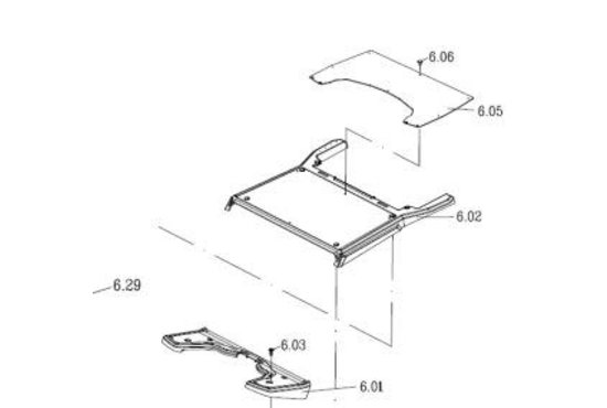 Excel Voetplateau / Bodemplaat / Treeplank grijs achterzijde (Nr.6.02) Galaxy Plus  - Tweedehands