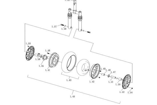 Excel Voorwiel (Nr.1.40) Galaxy plus - Tweedehands
