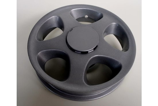 Trophy Achterwiel 10” links compleet grijs met remtrommel Trophy - Tweedehands