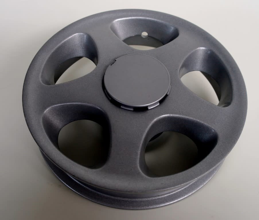 Trophy Achterwiel 10” links compleet grijs met remtrommel Trophy - Tweedehands afbeelding