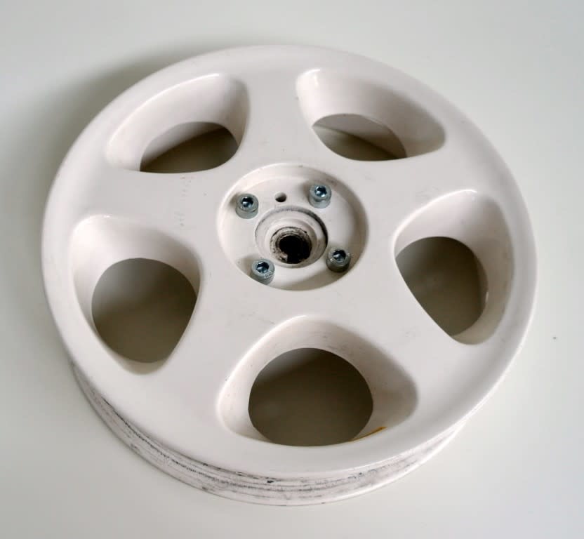 Trophy Achterwiel 10” links compleet wit standaard, Trophy - Tweedehands afbeelding