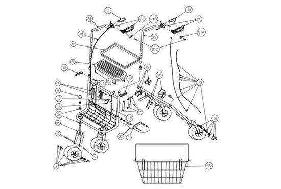Vermeiren Wiel compleet met lagers Klassieke rollator 286B (per stuk) (3)