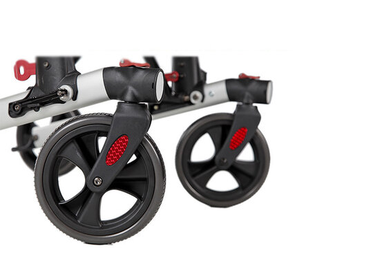 Wheelzahead Rode reflectors voor de zijkant van de voorvork van uw Wheelzahead rollator (2 stuks)