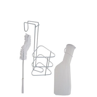 Urinaalset man (urinaal, urinaalhouder en urinaalborstel set)