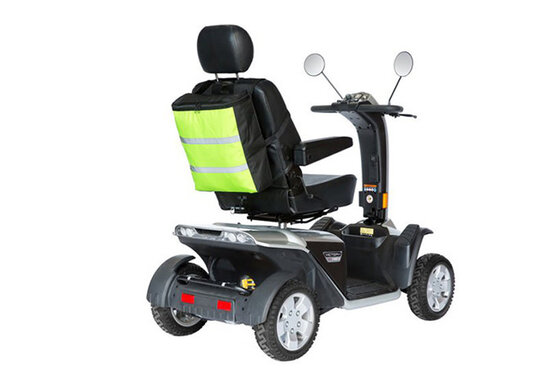 Zorgmiddelenaanhuis Rugleuningtas voor uw scootmobiel met veiligheidsreflectie