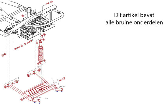 Pride Achterframe met schokbreker / achterveer Pride victory xl140