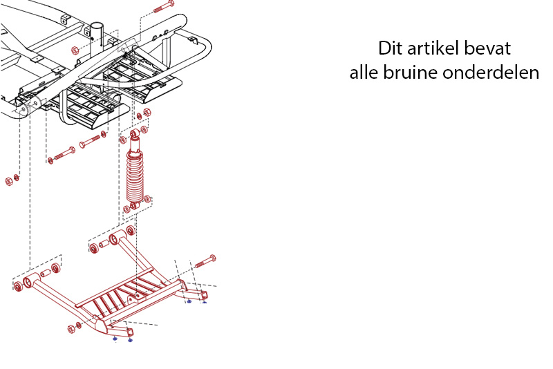 Pride Achterframe met schokbreker / achterveer Pride victory xl140 afbeelding