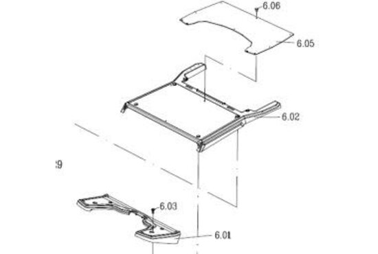Excel Galaxy Plus;Voetplateau grijs voorzijde (6.01)