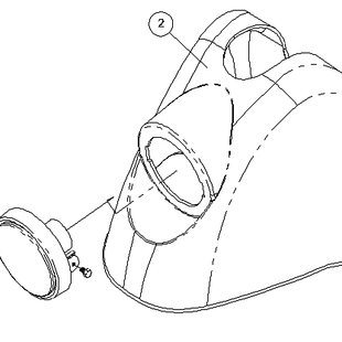 Voorkap Fortress Calypso 3W zilver (zonder lamp)  - Tweedehands