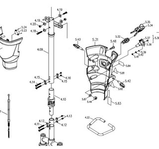 Stuur stang (incl. kruiskoppeling) Nr.4.09-4.20 Galaxy Plus