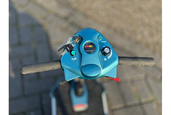 Mango Scootmobiel Brio Bobby Blue Deluxe Luchtbanden (opvouwbaar) - Tweedehands