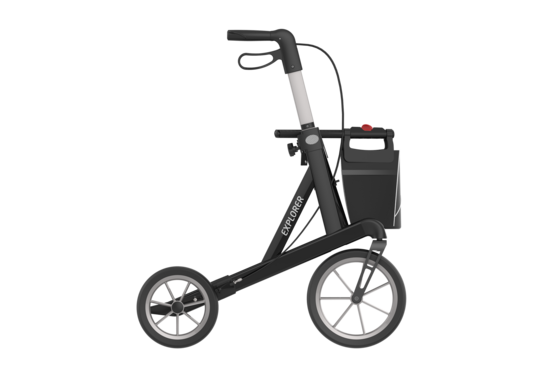 Rehasense Explorer outdoor rollator XL tm 200KG inclusief rugsteun