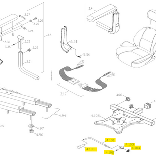 Fixatiehendel tbv de stoel, Entice / Galaxy Plus - Tweedehands