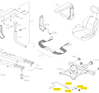 Fixatiehendel tbv de stoel, Entice / Galaxy Plus - Tweedehands