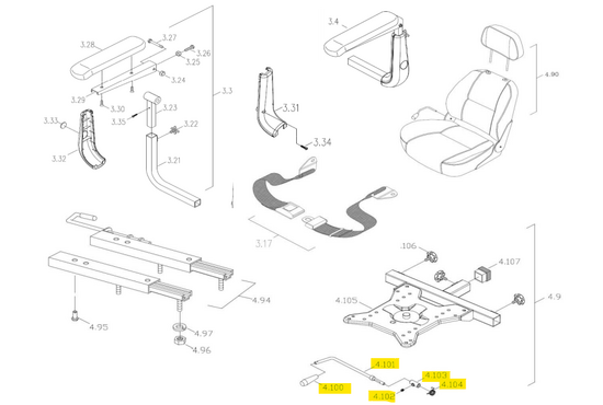 Excel Fixatiehendel tbv de stoel, Entice / Galaxy Plus - Tweedehands