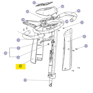 Stuurkolomkap kunststof achterzijde zwart Mezzo 3 - Tweedehands
