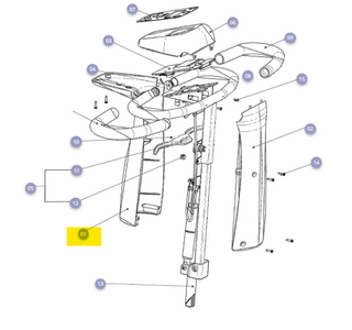 Stuurkolomkap kunststof achterzijde zwart Mezzo 3 - Tweedehands