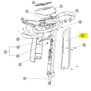Stuurkolomkap voorzijde zwart met groene bestickering Mezzo 3 - Tweedehands