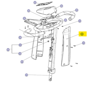 Stuurkolomkap voorzijde zwart met groene bestickering Mezzo 3 - Tweedehands