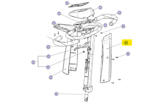Mezzo 3 Stuurkolomkap voorzijde zwart met groene bestickering Mezzo 3 - Tweedehands