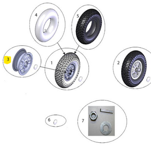 Sterling elite II plus / Elite2: Achterwiel exclusief luchtband - Tweedehands