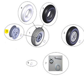 Sterling elite II plus / Elite2: Achterwiel exclusief luchtband - Tweedehands