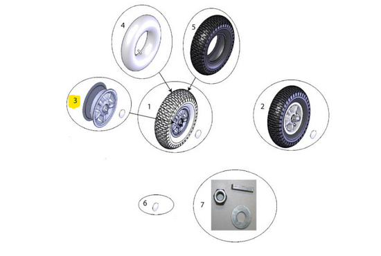 Sterling Elite II Sterling elite II plus / Elite2: Achterwiel exclusief luchtband - Tweedehands