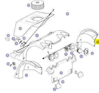 Spatbord achterwiel rechts Solo TS - Tweedehands