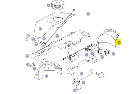 Solo TS Spatbord achterwiel rechts Solo TS - Tweedehands